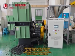 Penghancur poros tunggal BEISU untuk PE PPR PVC SPC WPC PET PS PC ABS Pipa lembaran drum palet tangki kayu